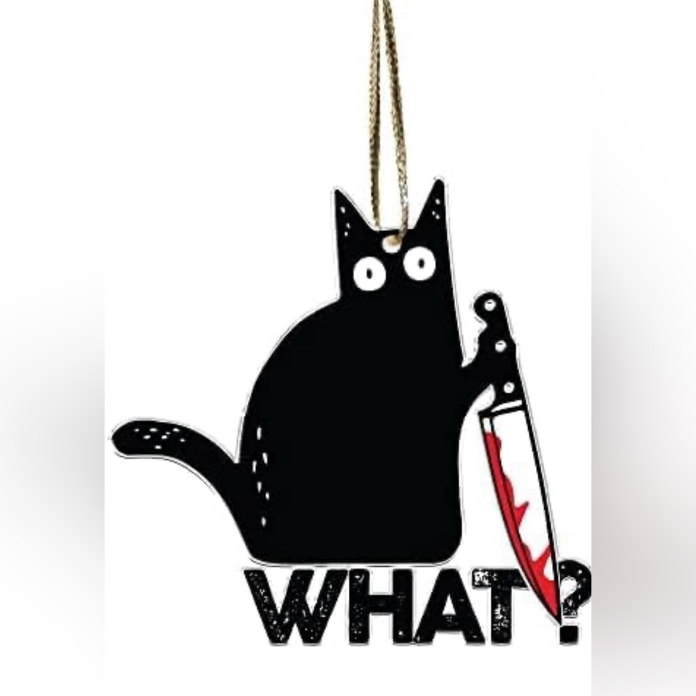 Funny Cat Halloween or Christmas Ornament